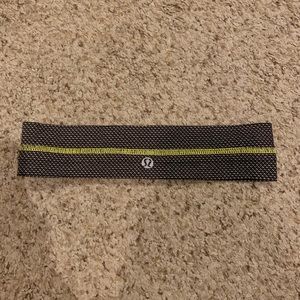 grey and neon green lulu lemon headband